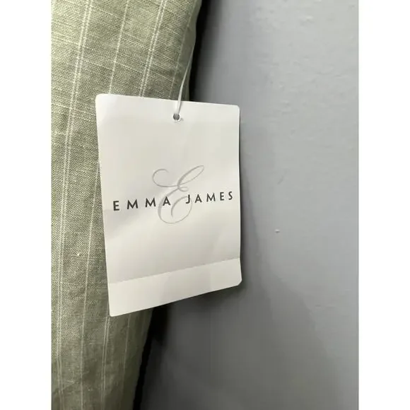 Emma James Pants Womens 14 Green Stripes Linen Blend Mid Rise Straight Leg NEW - Picture 7 of 8